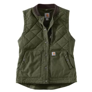 104423-Carhartt Women's Rugged Flex Relaxed Fit Canvas Insulated Rib Collar Vest