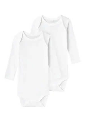 2 Pack Long Sleeve Bodysuit - White