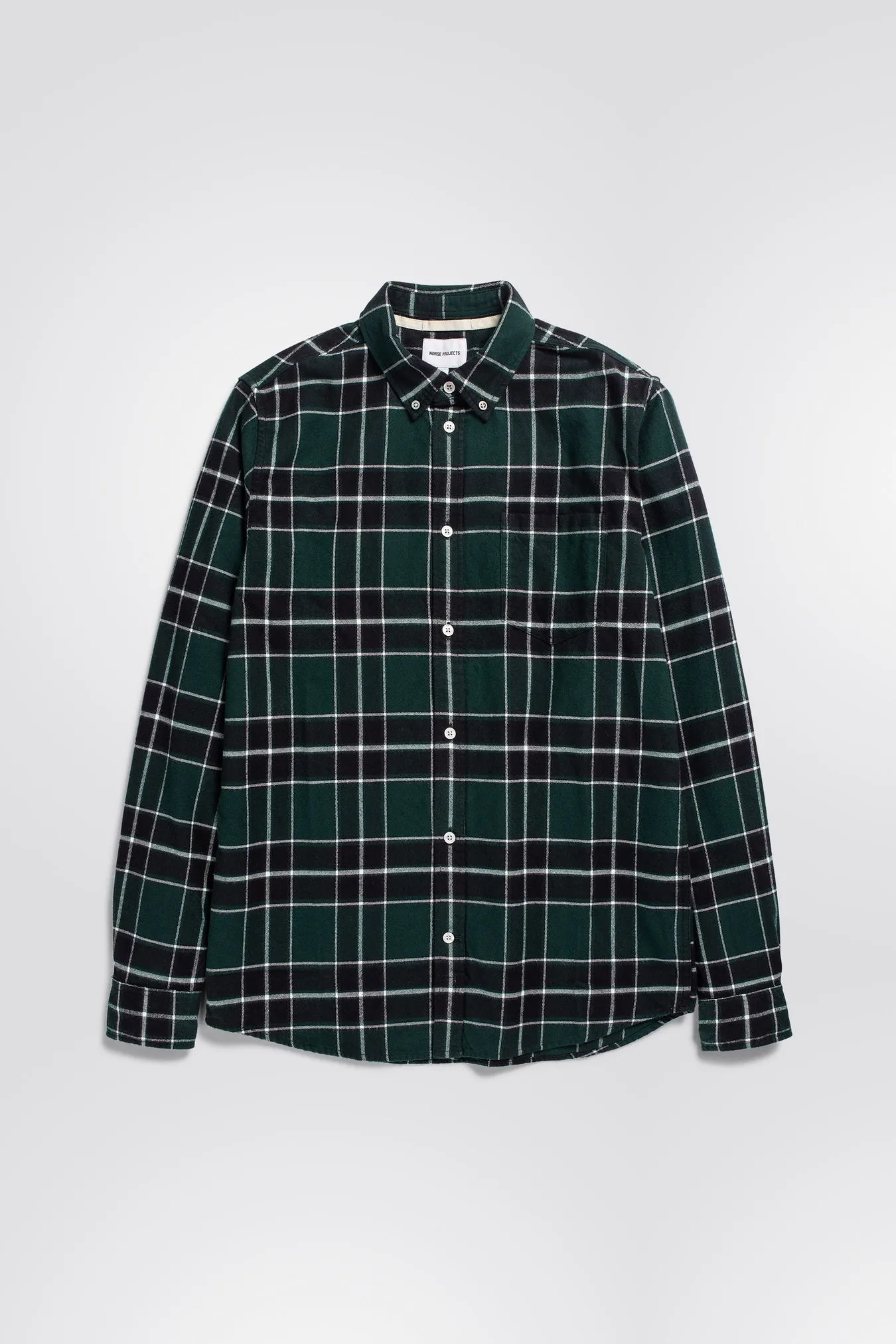 Anton Brushed Flannel Check - Varsity Green