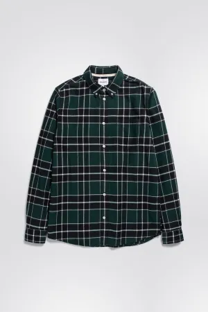 Anton Brushed Flannel Check - Varsity Green