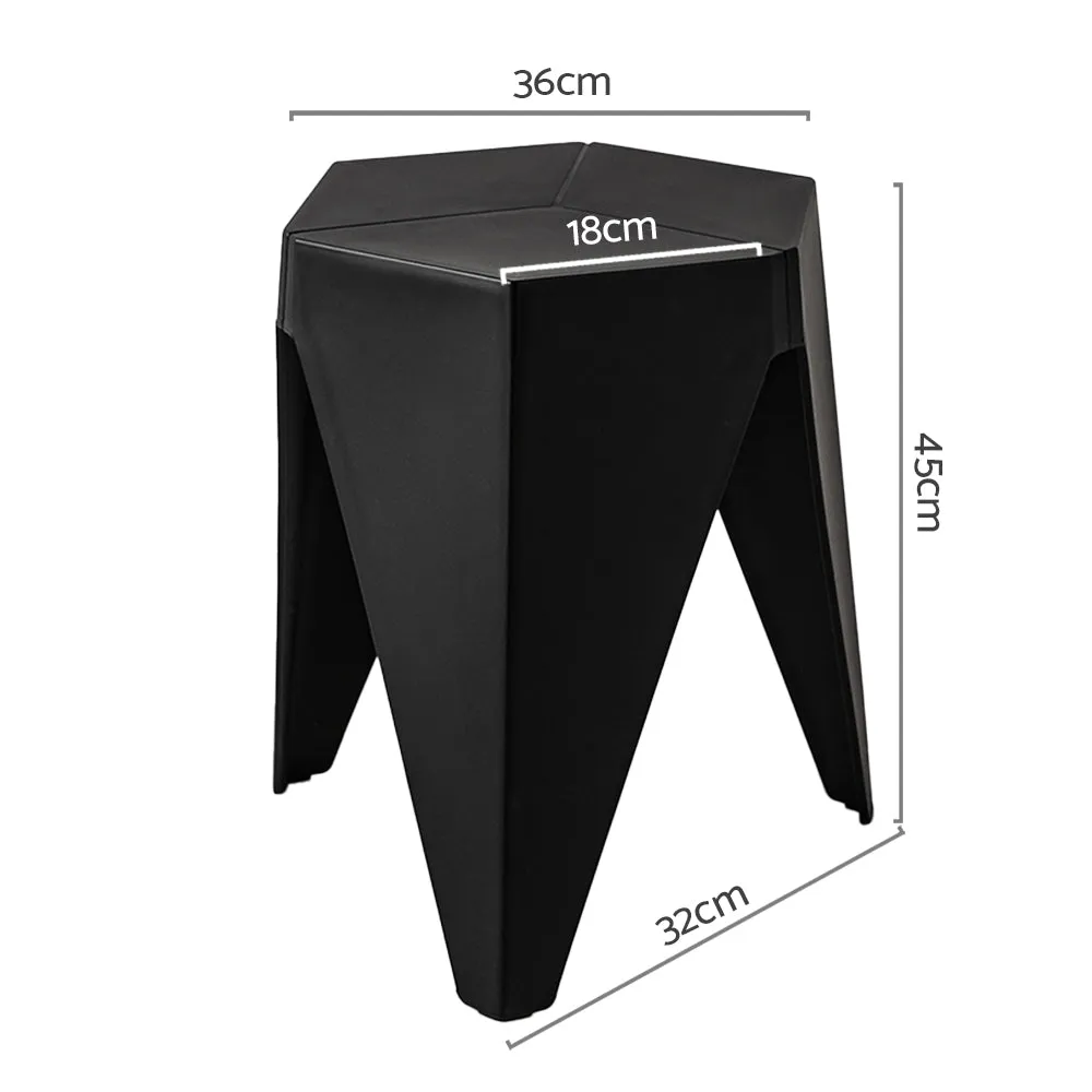 Artiss 2x Bar Stools Puzzle Plastic Foot Stool Black