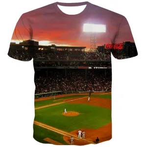 Baseball T-shirt Men Stadium Tshirt Anime Game T shirts Funny White T-shirts 3d