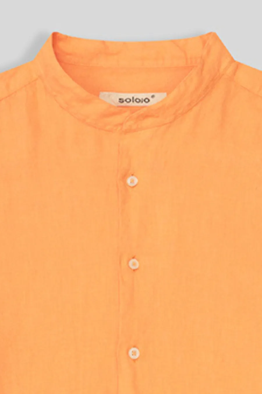 basic linen shirt mao collar orange