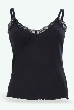 Black Strappy Lace Vest