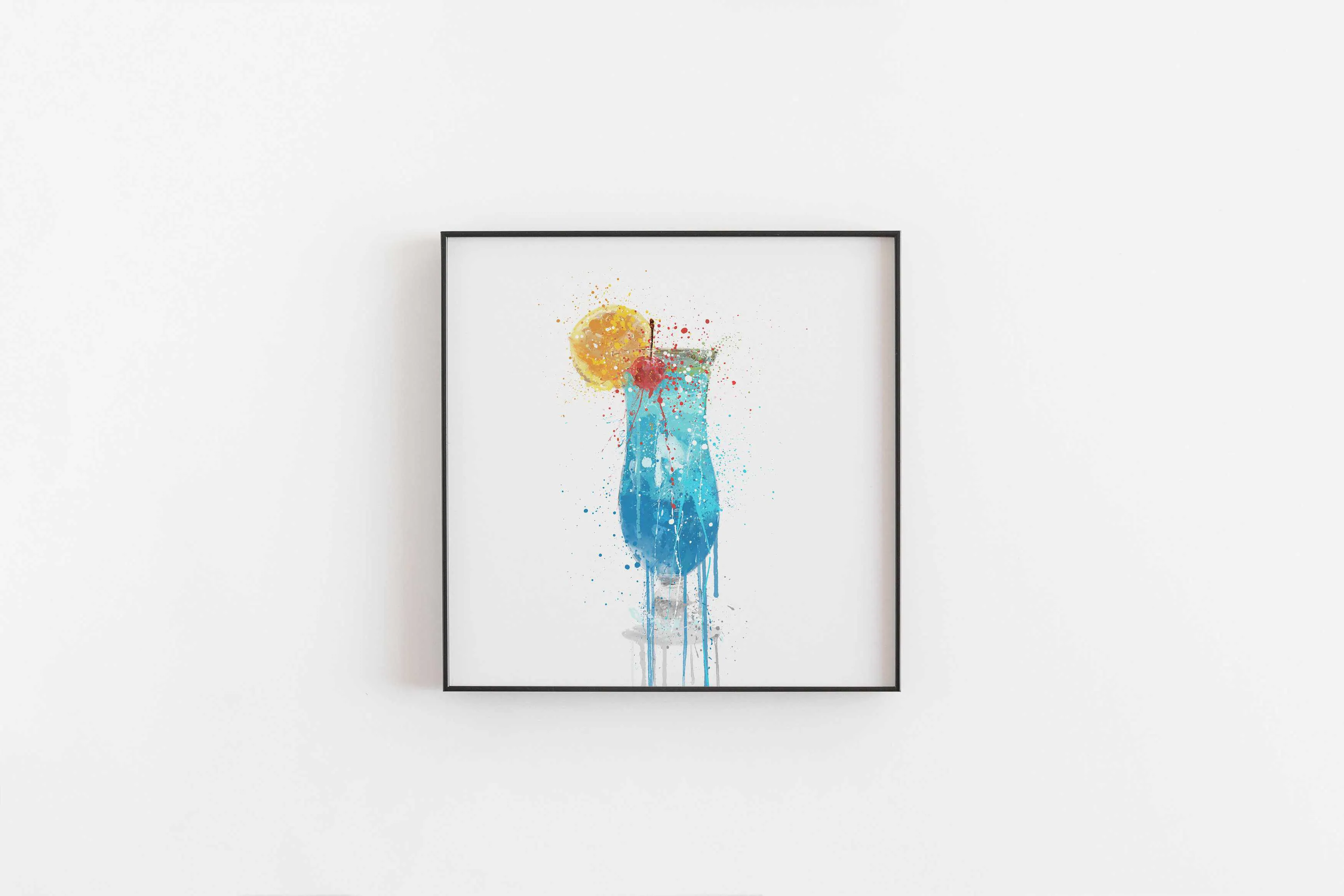 Blue Lagoon Cocktail Wall Art Print