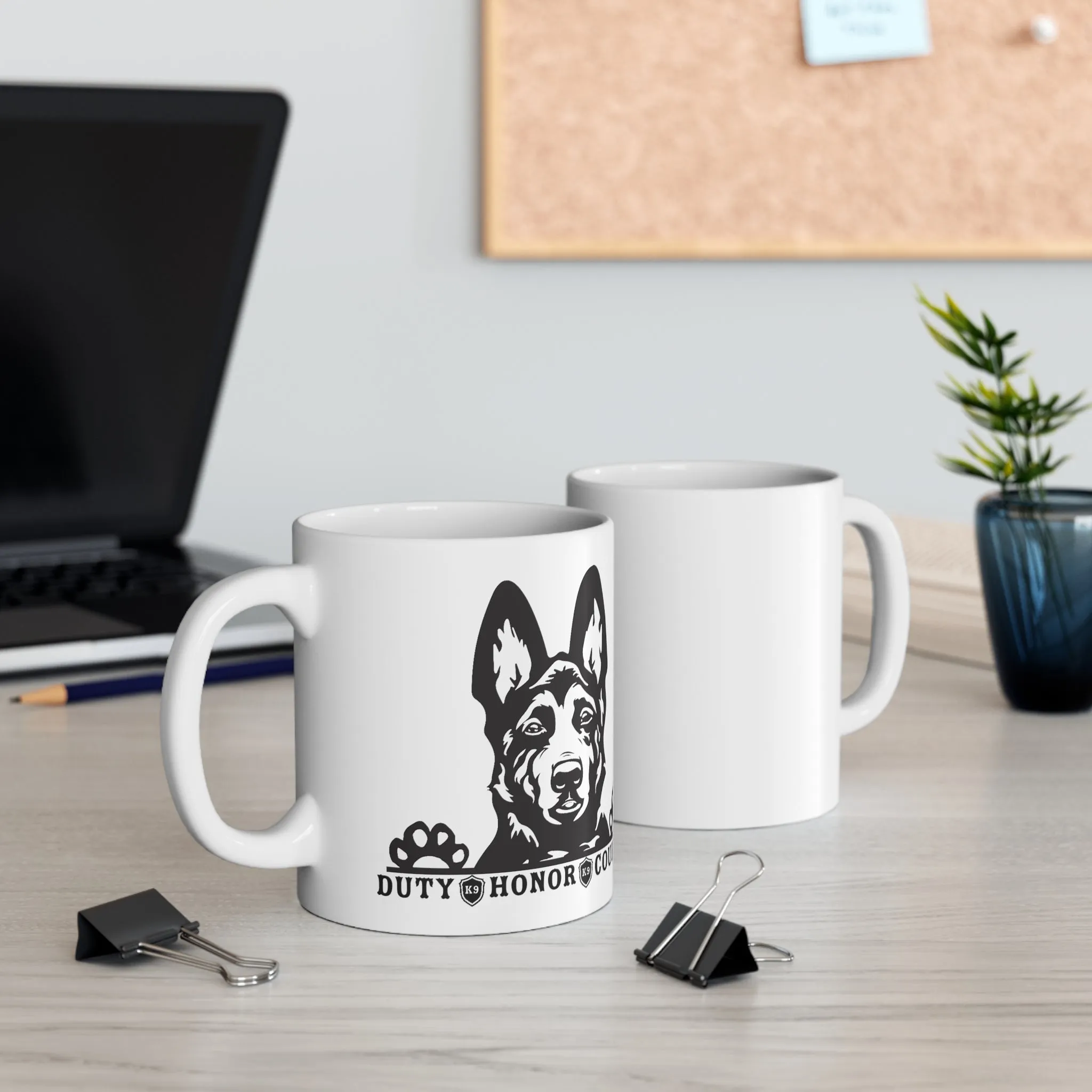 Ceramic Duty, Honor, Courage K9 Mug 11oz. Mug. Gift For Dog Lover. German Shepard. Gift For Police Officer. Dog Dad. Dog Mom. Christmas Gift