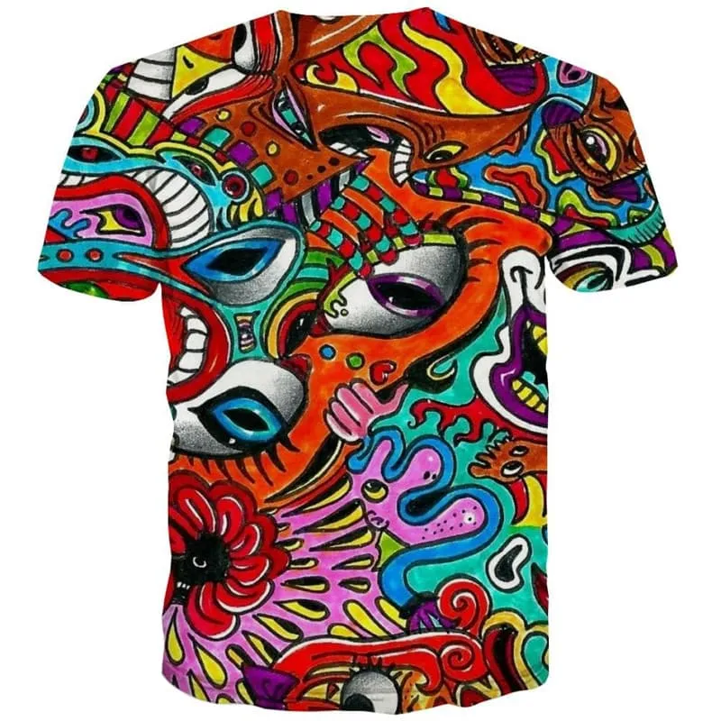 Hippie T shirt Men Colorful Funny T shirts Party Tshirts Casual Hip Hop T-shirts 3d