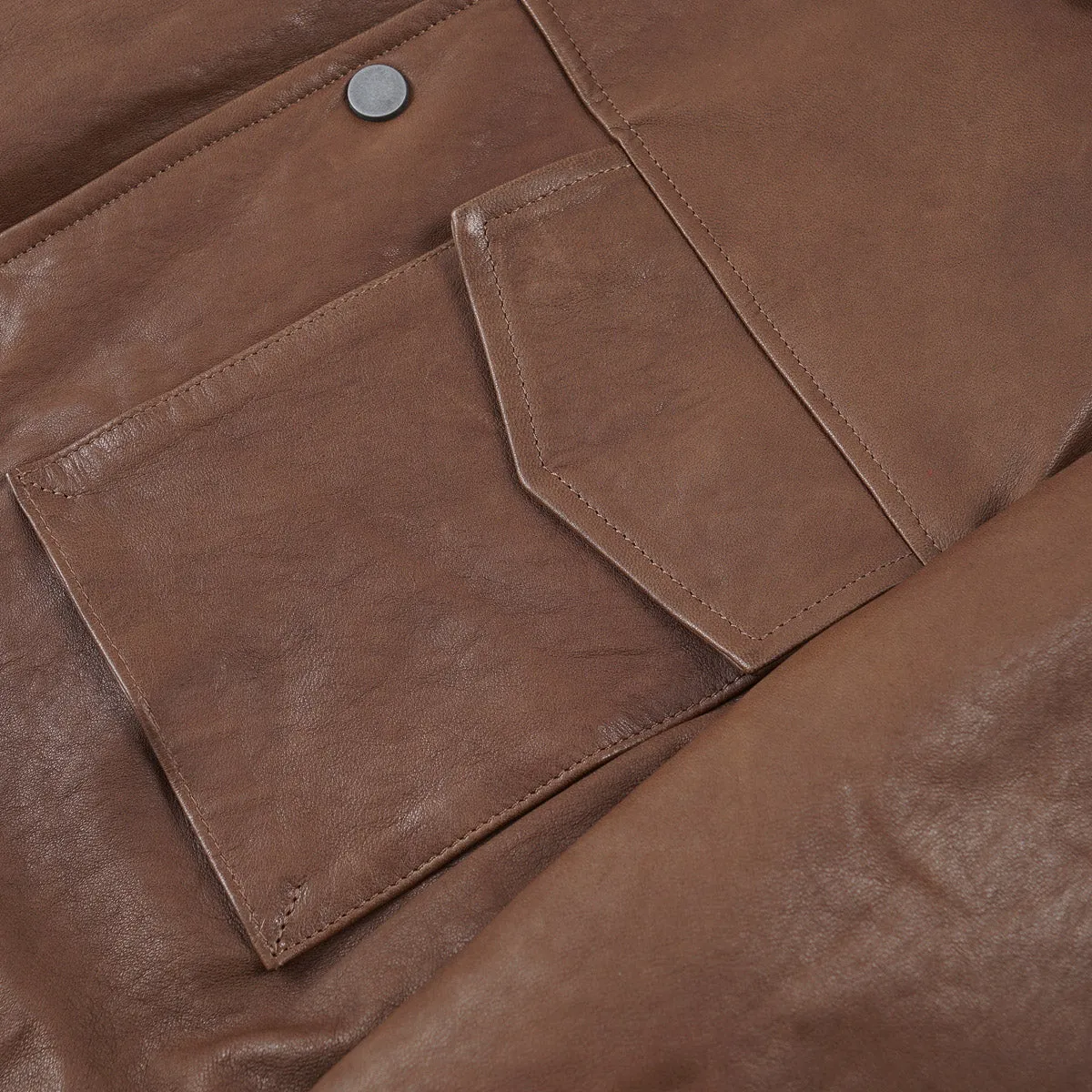 Manto Lambskin Leather Shirt-Jacket