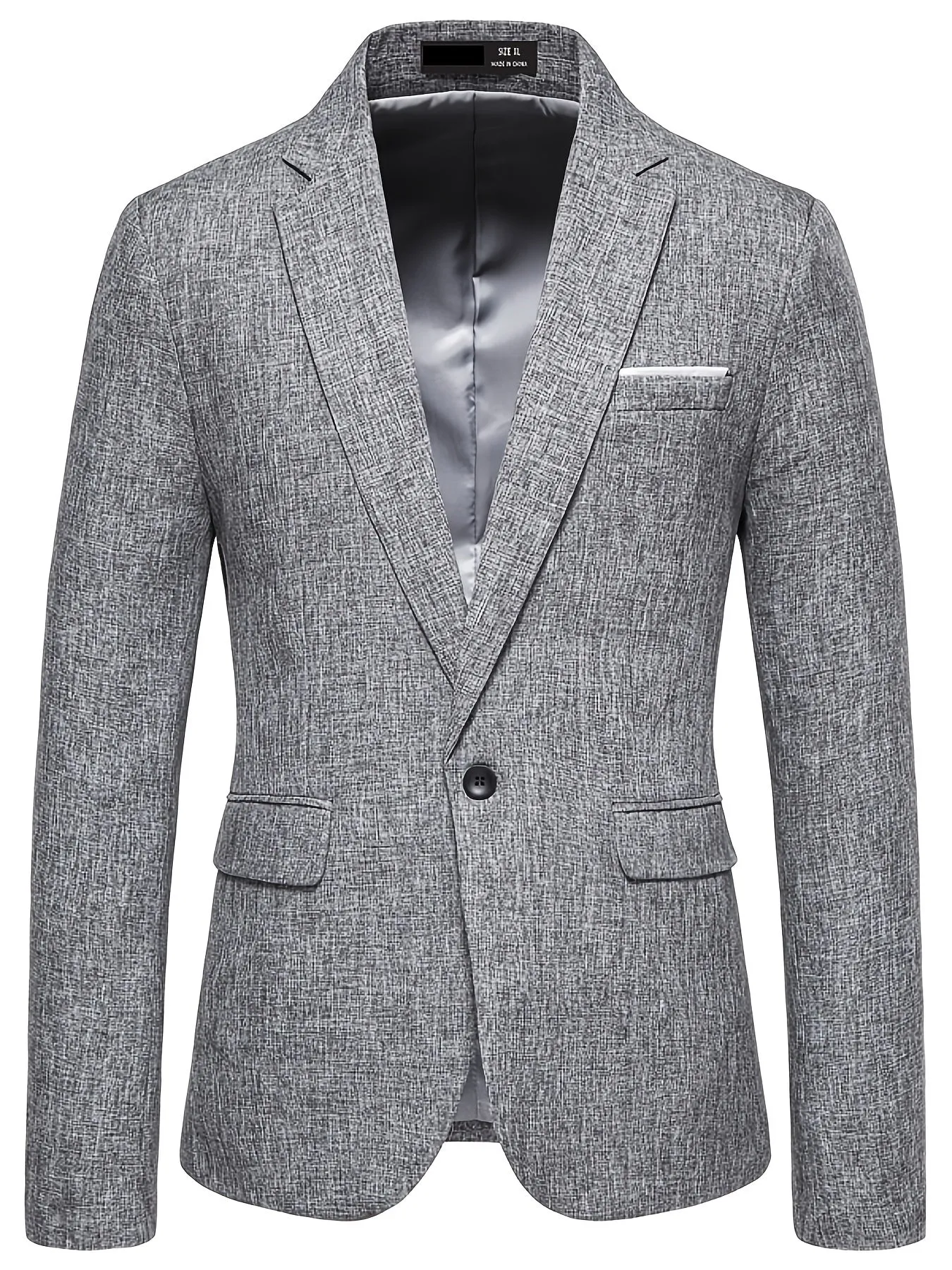 Men's Casual Grey Blazer Suit With One Button Best Sellers