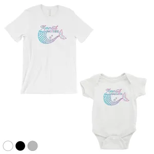 Mermaid Mother Daughter Matching Shirts Grey First Mothers Day Gift