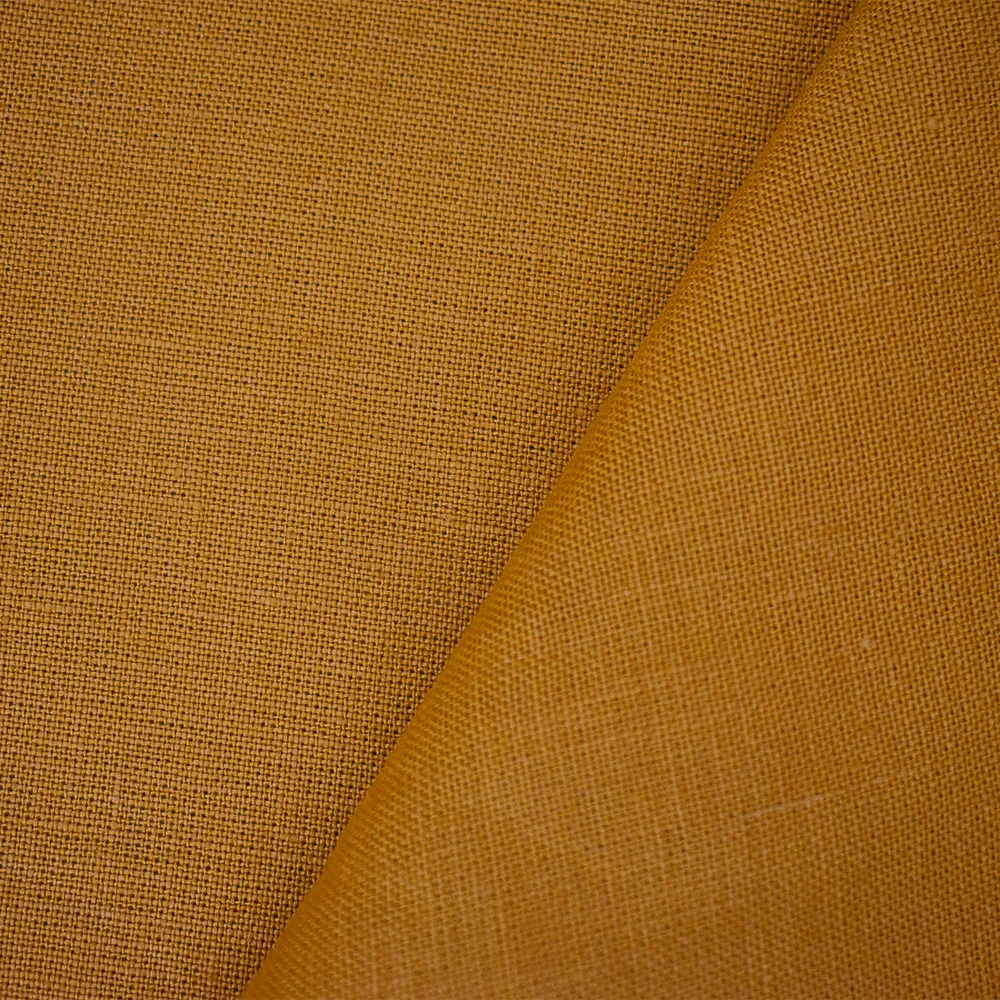 Mustard Yellow Moygashel Solid Irish Linen Woven Fabric