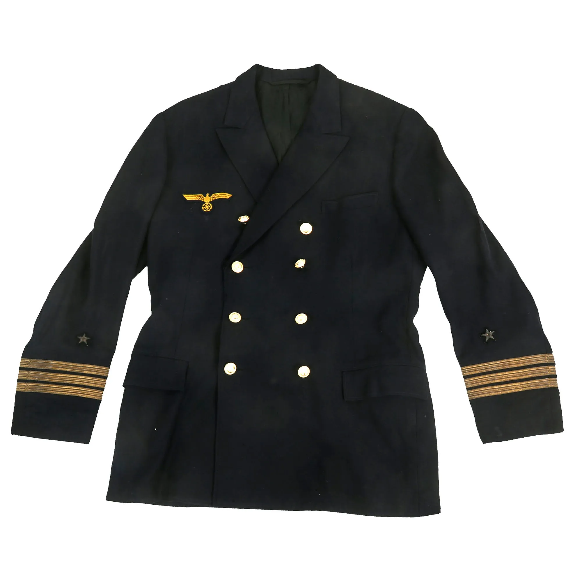 Original German WWII 1941 Dated Named Kriegsmarine Korvettenkapitän Officer's Uniform - Reefer Jacket & Trousers