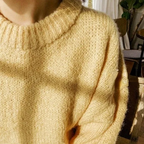 Oversize Knit Sweater Pullover for Women