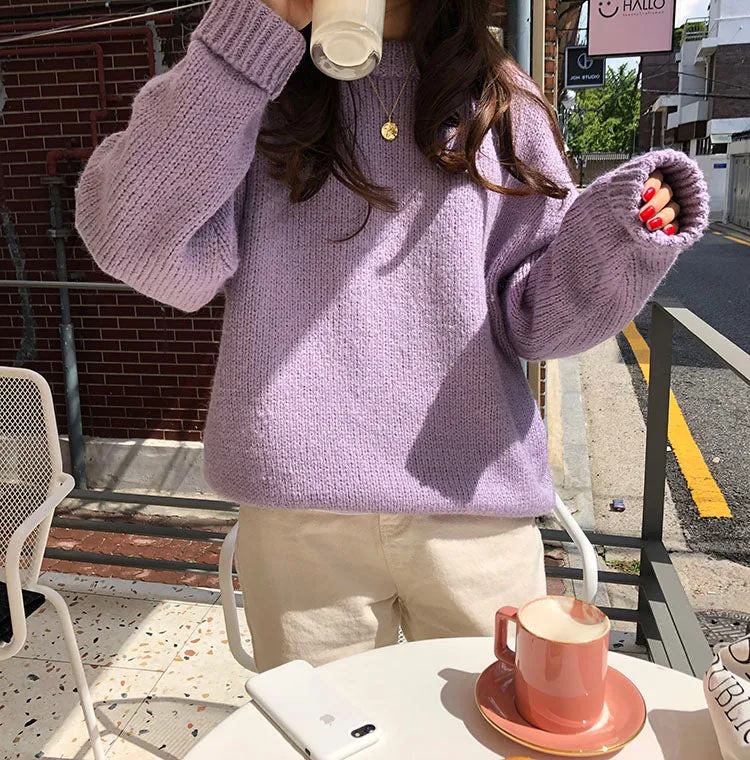 Oversize Knit Sweater Pullover for Women