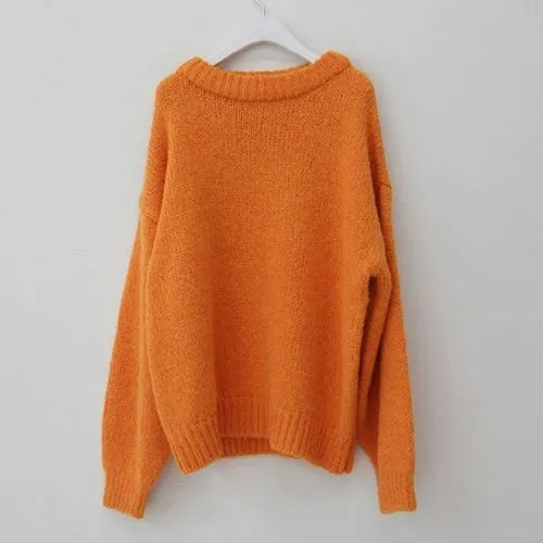 Oversize Knit Sweater Pullover for Women