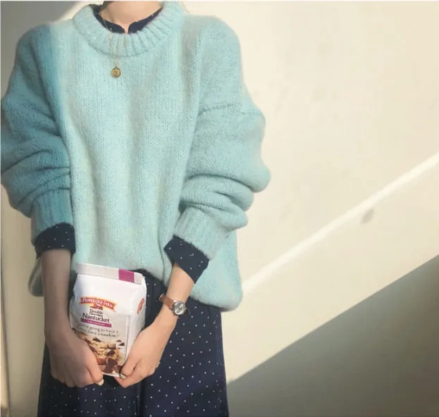 Oversize Knit Sweater Pullover for Women