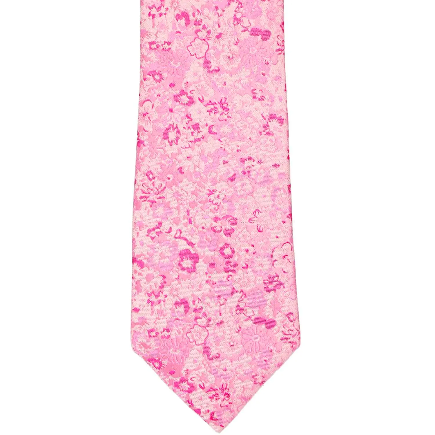 Pink Member Floral Silk/Viscose Extra Long Necktie