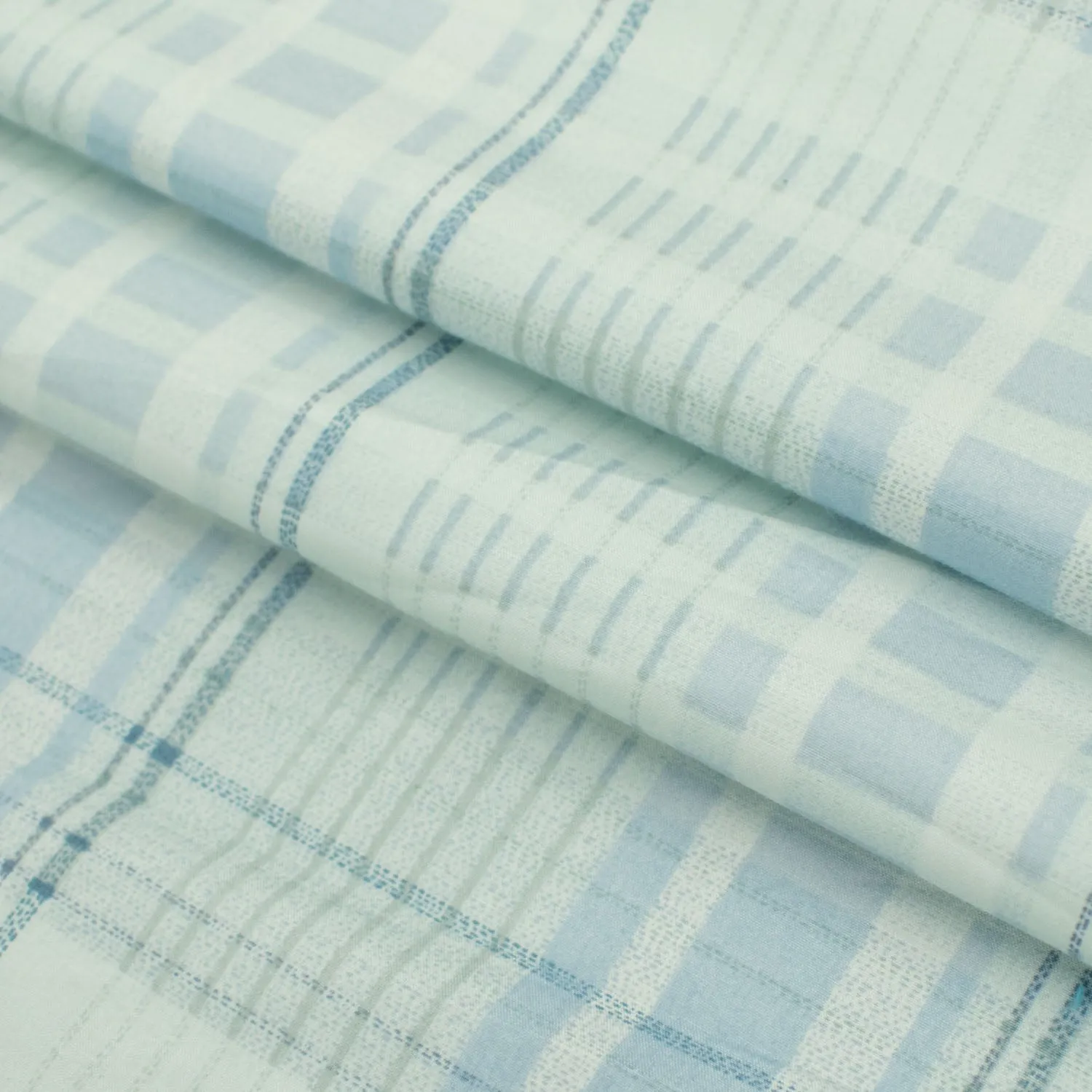 Printed Lining Design-15 Ice Blue Checks