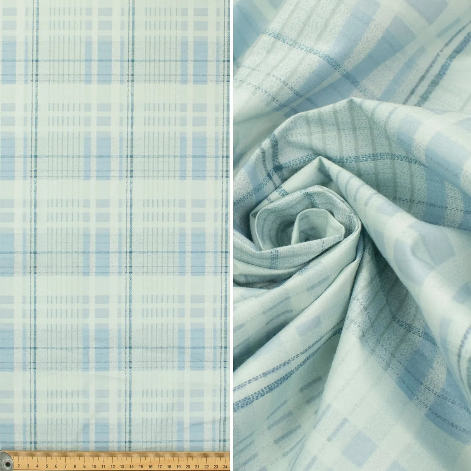 Printed Lining Design-15 Ice Blue Checks