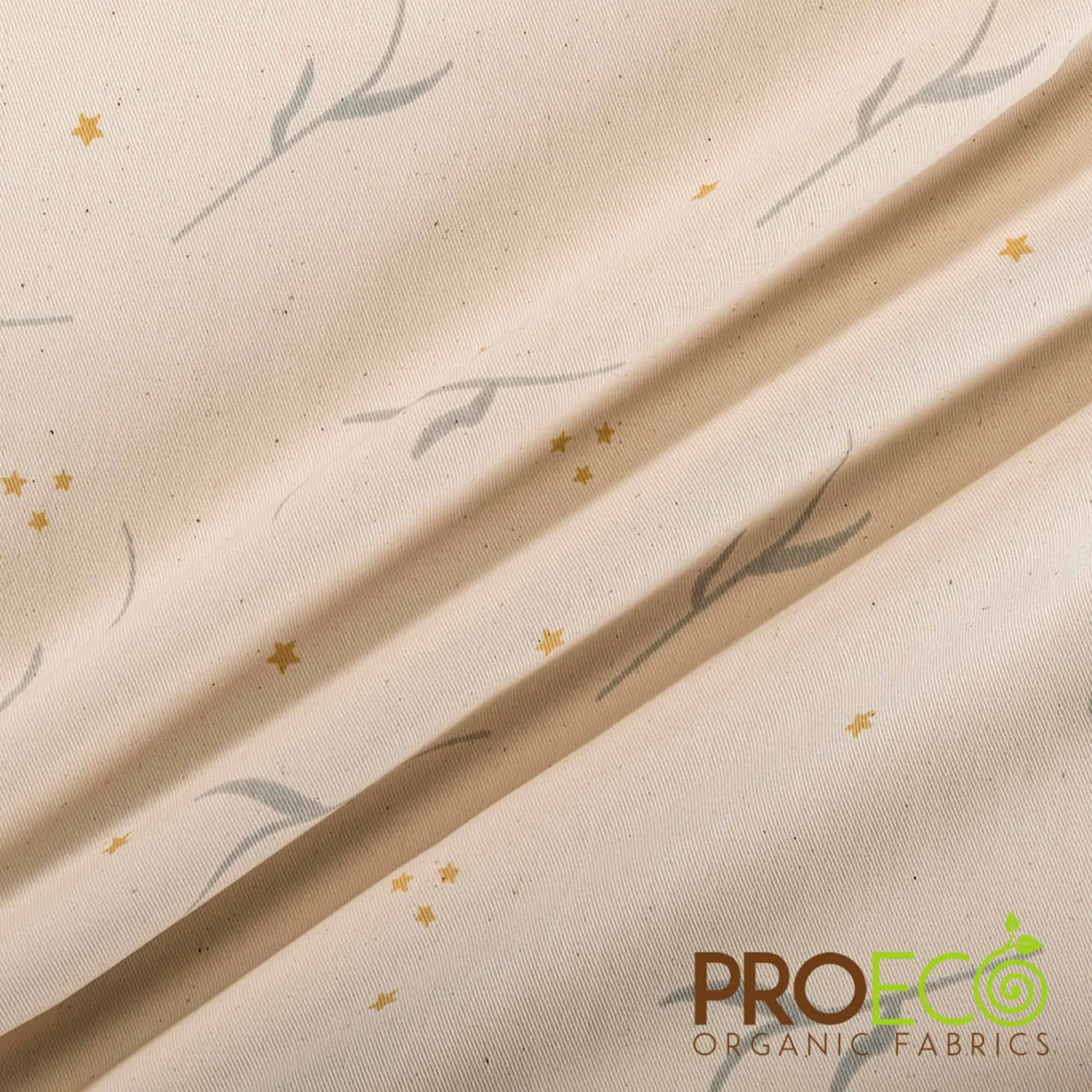 ProECO® Organic Cotton Twill Silver Print Fabric (W-627)