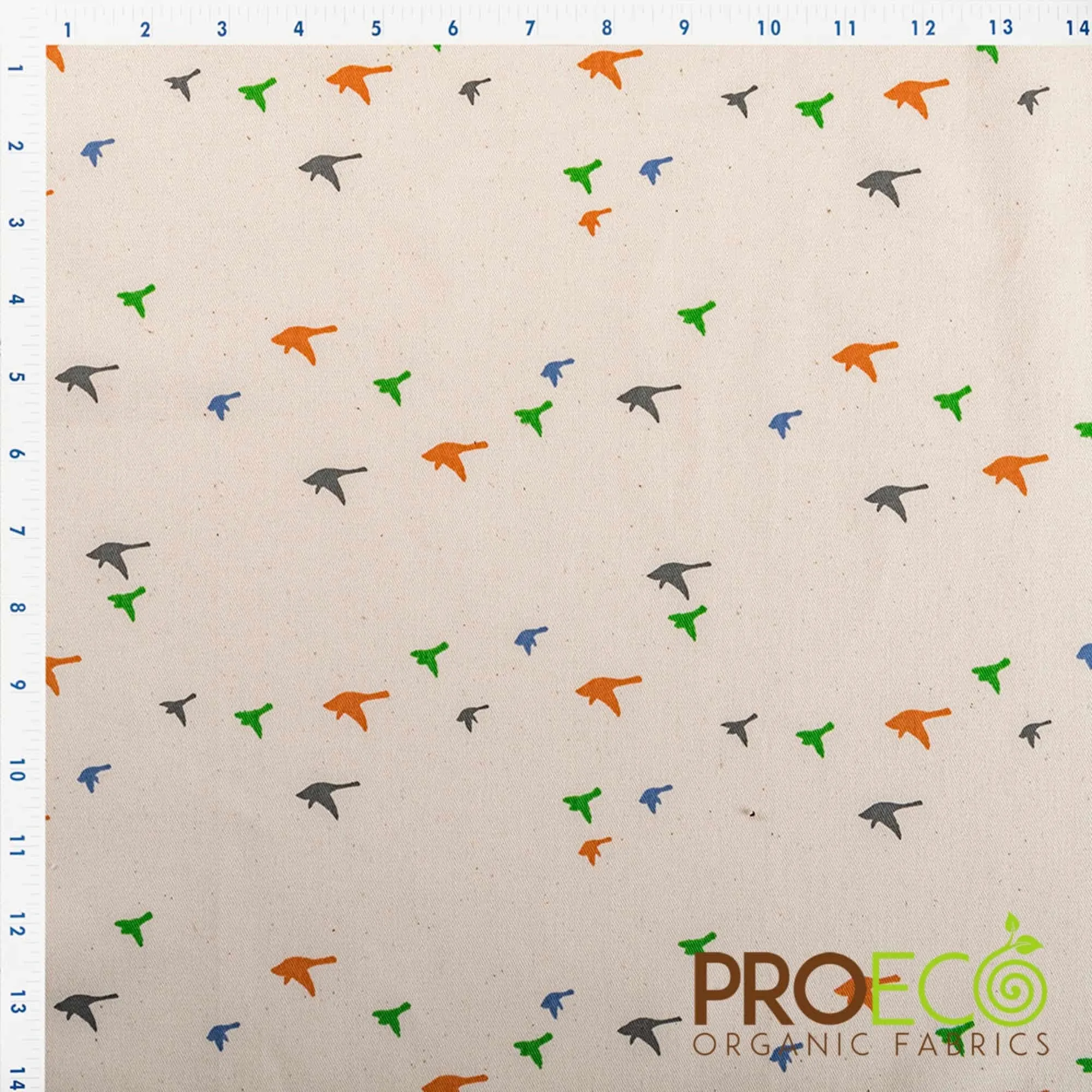 ProECO® Organic Cotton Twill Silver Print Fabric (W-627)