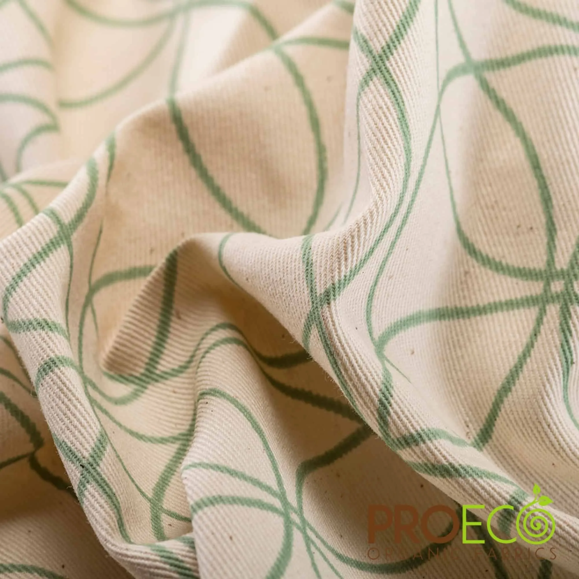 ProECO® Organic Cotton Twill Silver Print Fabric (W-627)