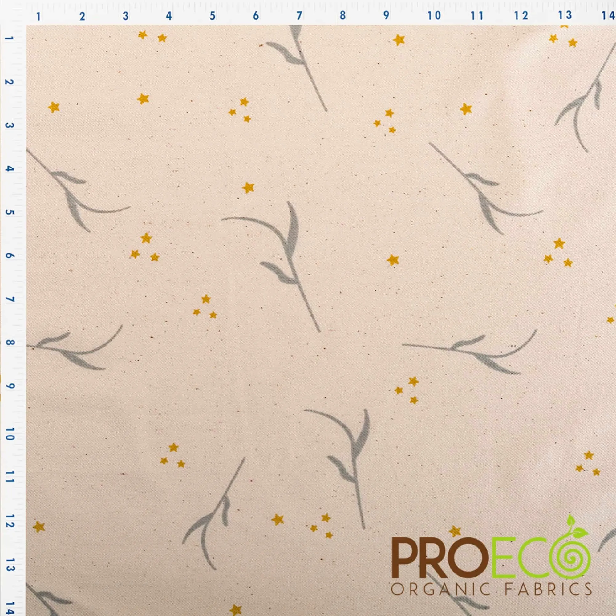 ProECO® Organic Cotton Twill Silver Print Fabric (W-627)