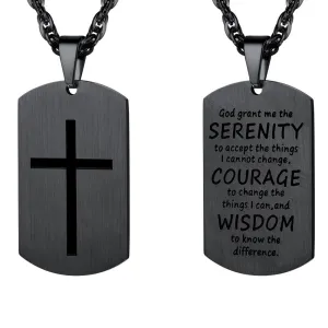 PROSTEEL Cross Necklace for Men,Stainless Steel Cross Pendant Chain Black Plated Dogtag Jewelry Christian Inspiration Gifts