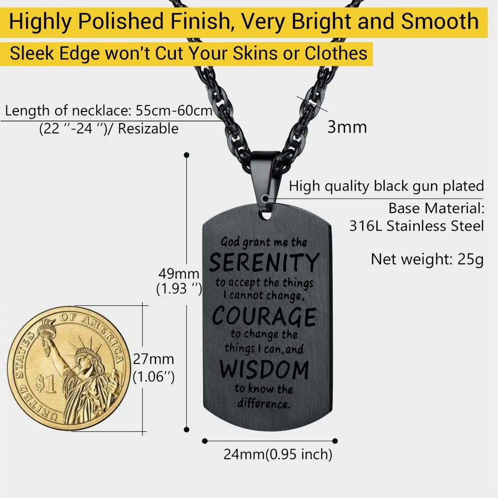 PROSTEEL Cross Necklace for Men,Stainless Steel Cross Pendant Chain Black Plated Dogtag Jewelry Christian Inspiration Gifts