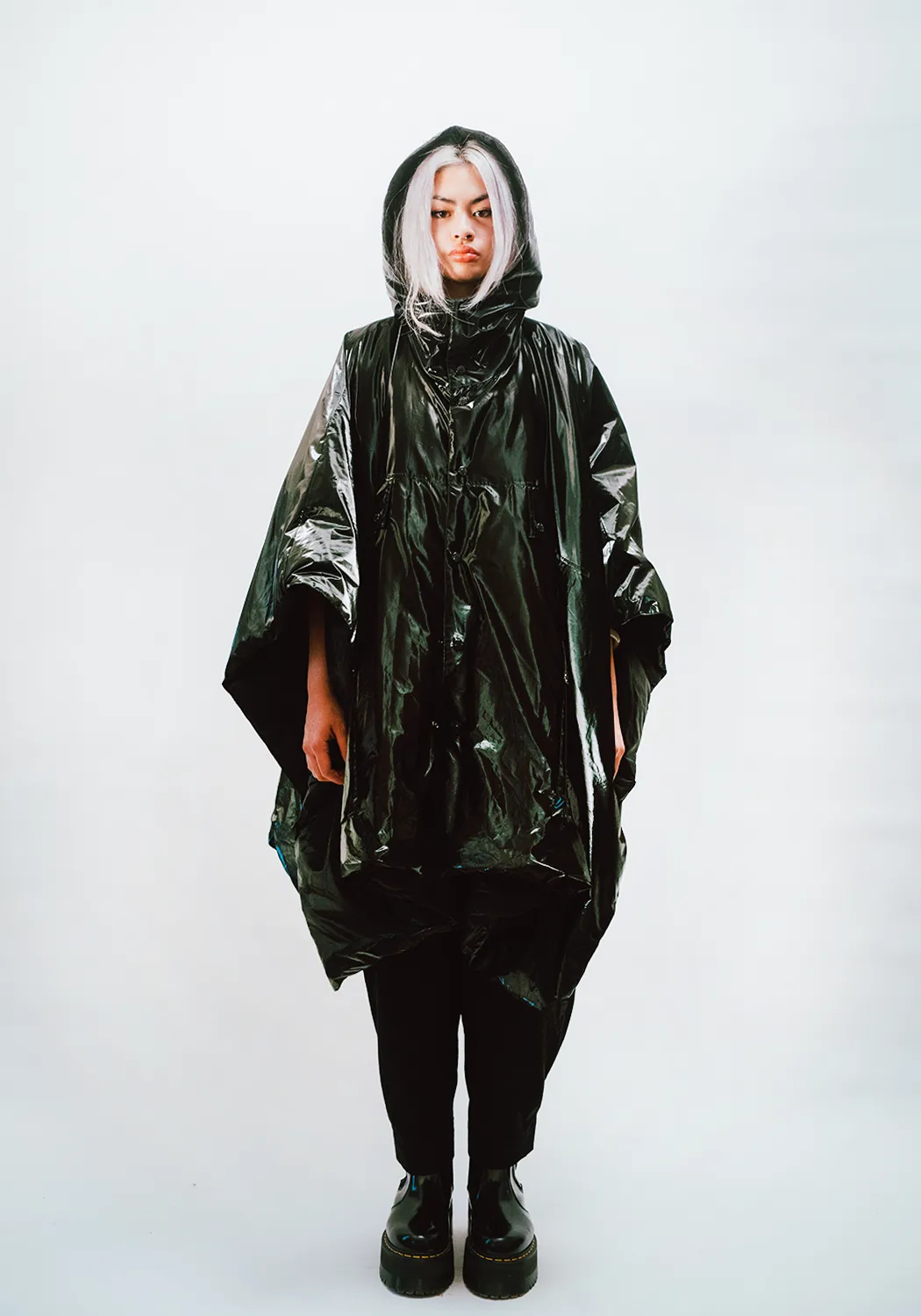 Reversible Hooded Down Poncho