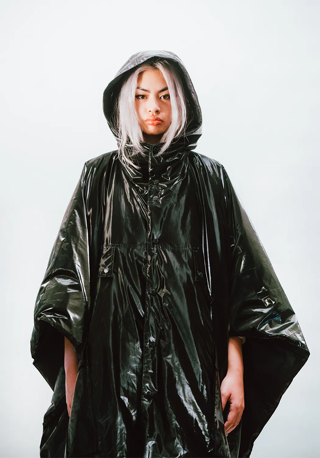 Reversible Hooded Down Poncho