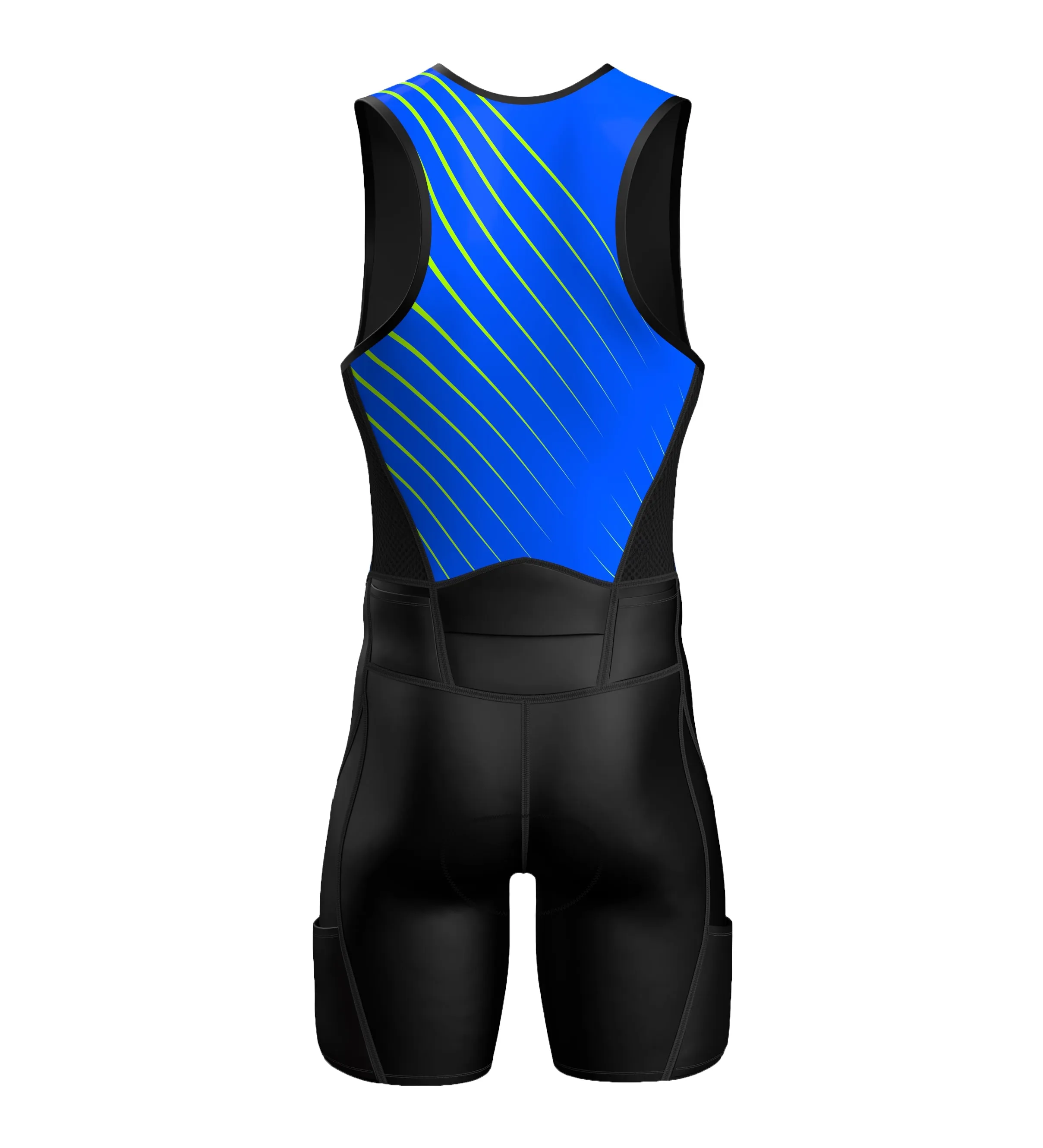 Sparx Men`s Triathlon Suit Blue Trisuit Race Skinsuit Cycling Speed Suit Italian Fabric Navy Trisuit