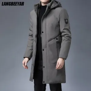 SUPER ANGEBOTE  !!! Top-Qualität Winter verdicken neue Marke Designer Casual Fashion Outwear Parkas Jacke Longline Windjacke Mäntel