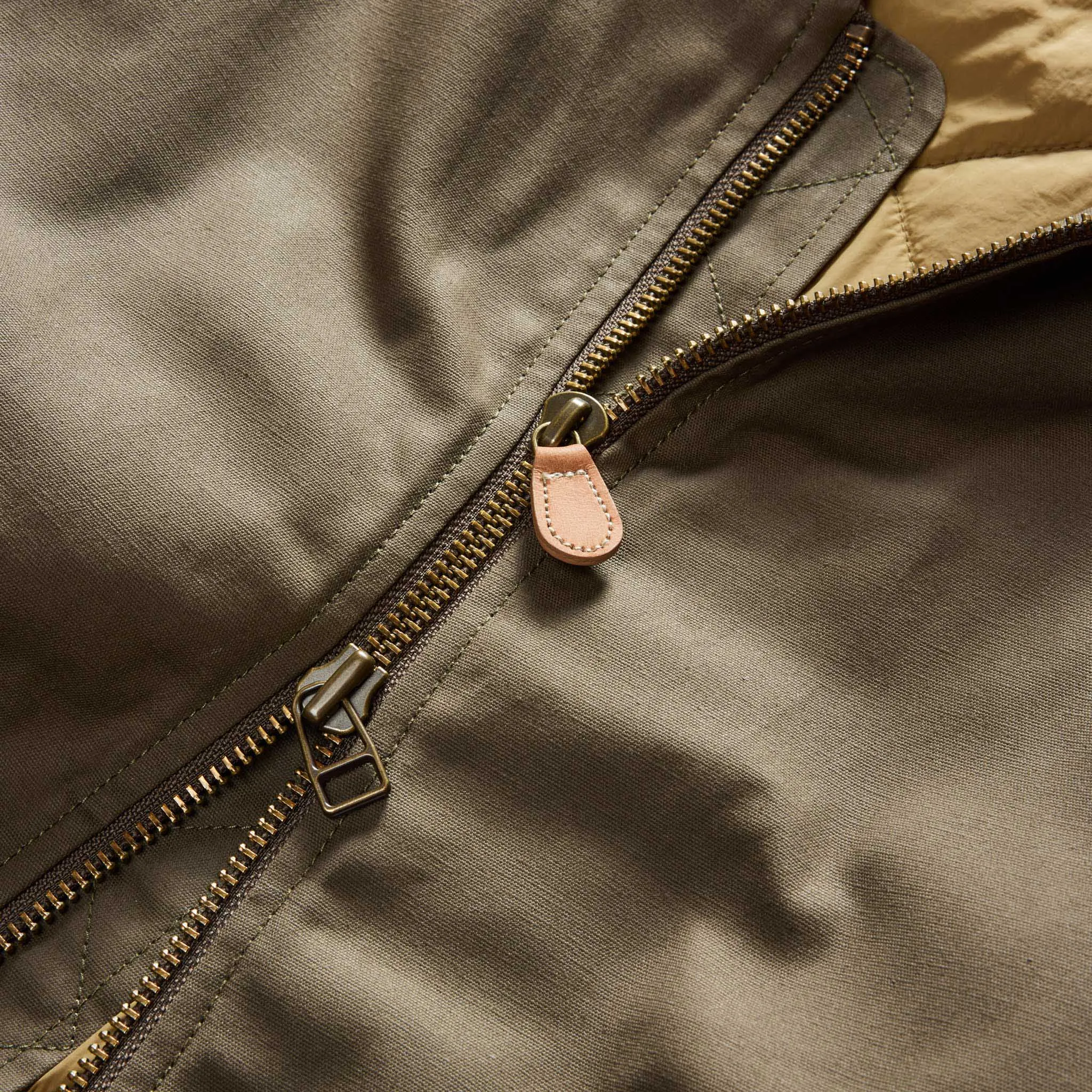 The Insulated Bomber Jacket in Fatigue Olive Dry Wax