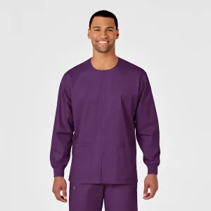 WonderWORK Unisex Snap Front Scrub Jacket - Eggplant